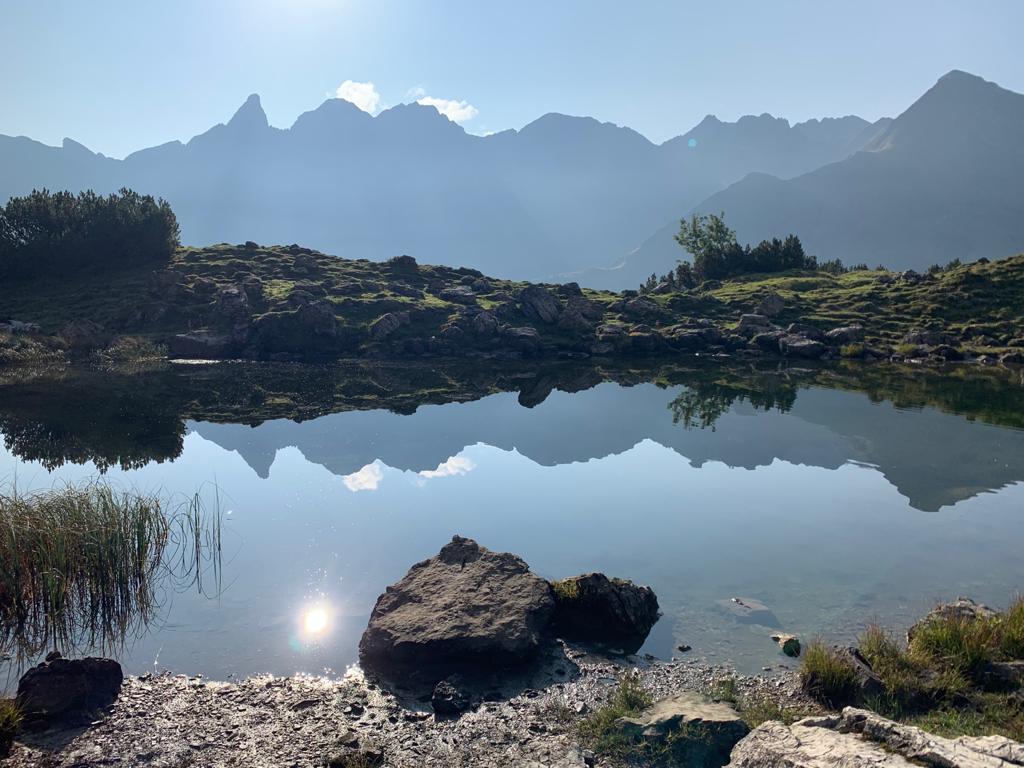 독일령 알프스 Fellhorn가까이에 있는 Guggersee,